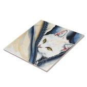 Schöne, moderne Niedliche Aquarellkatze Fliese (Seite)