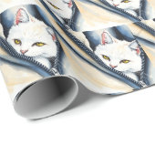 Schöne, moderne Niedliche Aquarellkatze Geschenkpapier (Rolleneckpunkt)
