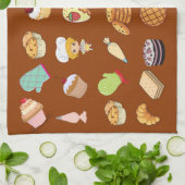 Schöne moderne niedliche Backform Koch braun Geschirrtuch (Gefaltet)