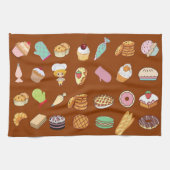 Schöne moderne niedliche Backform Koch braun Geschirrtuch (Horizontal)