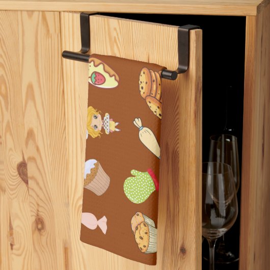 Schöne moderne niedliche Backform Koch braun Geschirrtuch (Drittel gefaltet)