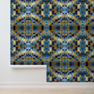 Schöne, moderne Ocean Blue Gold Collection Tapete