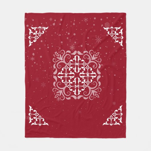 Schöne moderne Ornamente rot Fleece Blanket (Vorderseite)