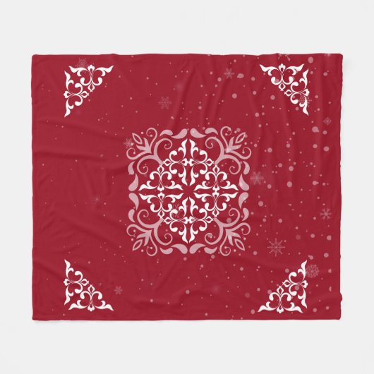 Schöne moderne Ornamente rot Fleece Blanket (Vorderseite (Horizontal))