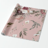 Schöne moderne rosafarbene Blumengestaltung als Ge Geschenkpapier (Ungerollt)