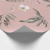 Schöne moderne rosafarbene Blumengestaltung als Ge Geschenkpapier (Ecke)