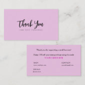 Schöne moderne schlichte Dankeschön kleine Visiten Visitenkarte (Vorne/Hinten)