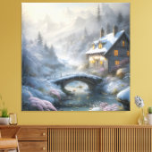 Schöne moderne Schneewinterlandschaft Leinwanddruck (Insitu (Wohnzimmer))
