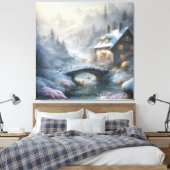 Schöne moderne Schneewinterlandschaft Leinwanddruck (Insitu (Schlafzimmer))