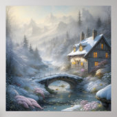 Schöne moderne Schneewinterlandschaft Poster (Vorne)