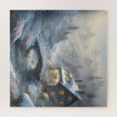 Schöne moderne Schneewinterlandschaft Puzzle (Horizontal)