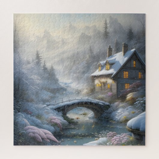 Schöne moderne Schneewinterlandschaft Puzzle (Vertikal)