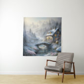 Schöne moderne Schneewinterlandschaft Wandteppich (Beispiel)