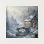 Schöne moderne Schneewinterlandschaft Wandteppich (Vorderseite)