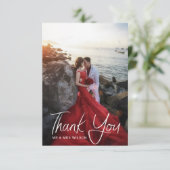 Schöne moderne Schrift | Danke, dass Sie eine Foto RSVP Karte (Stehend Vorderseite)