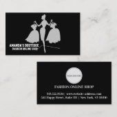 Schöne moderne schwarze Mode-Visitenkarte Visitenkarte (Vorne/Hinten)