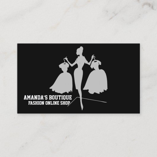 Schöne moderne schwarze Mode-Visitenkarte Visitenkarte (Vorderseite)