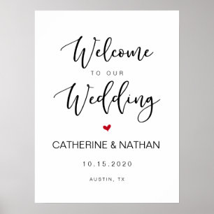 Schöne moderne schwarze Schrift, Willkommen zur Ho Poster