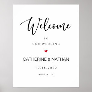Schöne moderne schwarze Schriftart, Willkommen zur Poster