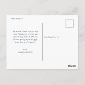 Schöne moderne Skripthochzeit danke Fotokarte Postkarte (Rückseite)