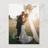 Schöne moderne Skripthochzeit danke Fotokarte Postkarte (Vorderseite)