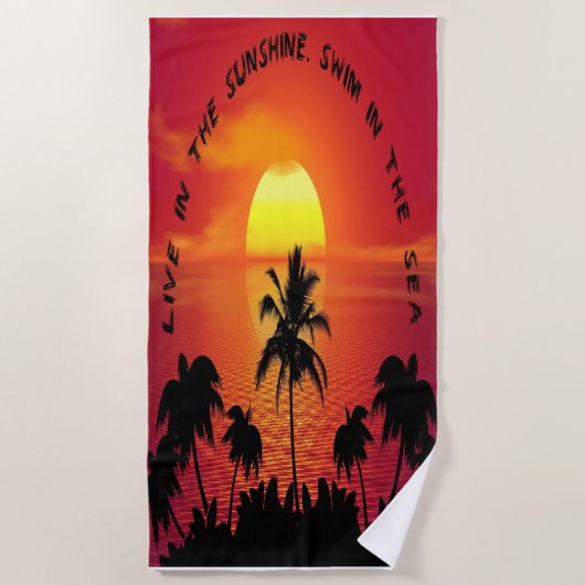 Schöne, moderne Sonnenuntergänge Strandtuch (Vorderseite)