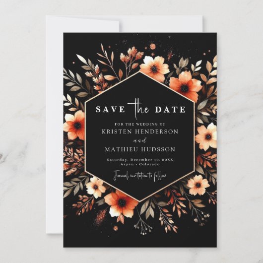 Schöne moderne Terracotta Wedge Save The Date (Vorderseite)