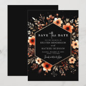 Schöne moderne Terracotta Wedge Save The Date (Vorne/Hinten)