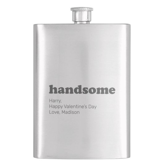 Schöne moderne Typografie mit benutzerdefinierter Flachmann (Vorderseite)