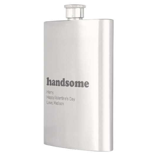 Schöne moderne Typografie mit benutzerdefinierter Flachmann (Links)