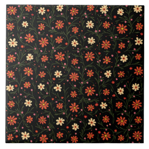 Schöne moderne Vintage-Blumensammlung Fliese