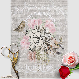 Schöne moderne Vintage Textur Rose Frankreich Seidenpapier