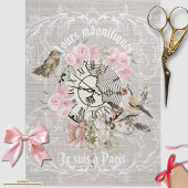 Schöne moderne Vintage Textur Rose Frankreich Seidenpapier