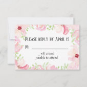 Schöne moderne Wasserfarbe Anemone Blume UAWG RSVP Karte (Rückseite)