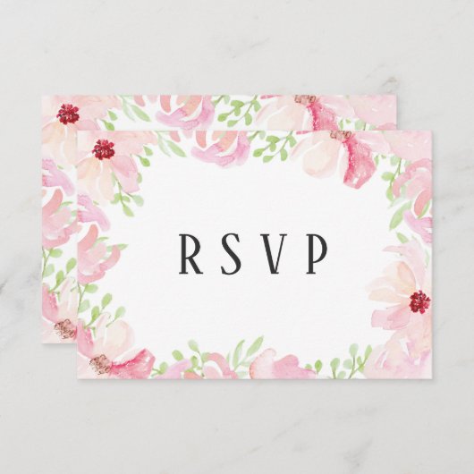 Schöne moderne Wasserfarbe Anemone Blume UAWG RSVP Karte (Vorne/Hinten)