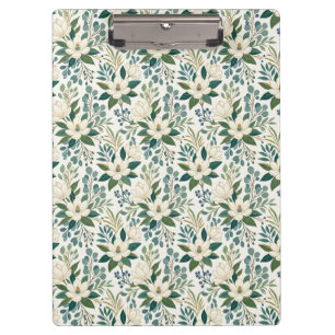 Schöne moderne weiße Blumen und Beeren Klemmbrett