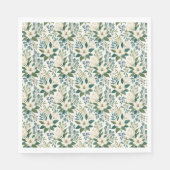 Schöne moderne weiße Blumen und Beeren Serviette (Vorderseite)