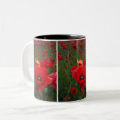Schöne Mohn-Tasse Zweifarbige Tasse (Vorderseite Links)