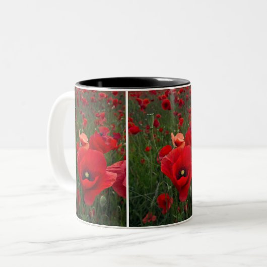 Schöne Mohn-Tasse Zweifarbige Tasse (Vorderseite Links)