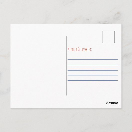 Schöne Mohnblume und Streifen Postkarte (Rückseite)