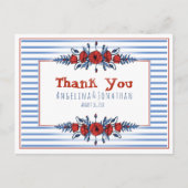 Schöne Mohnblume und Streifen Postkarte (Vorderseite)