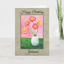 Schöne Mohnblumen Geburtstag mit individuellem Nam