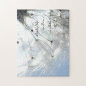 Schöne Momente des Lebens zitieren Sky Blue Dandel Puzzle (Vertikal)
