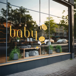 Schöne Momente: Hallo Baby Bienendusche Fensteraufkleber