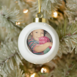 Schöne Momente Ihr Foto Keramik Kugel-Ornament