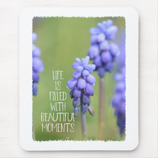 Schöne Momente Purple Blumen Mousepad (Vorne)