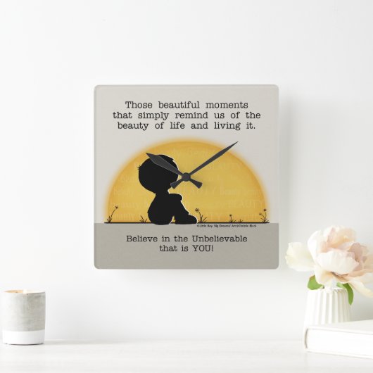 Schöne Momente Quadratische Wanduhr (Zuhause)