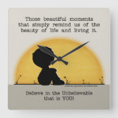 Schöne Momente Quadratische Wanduhr (Vorderseite)