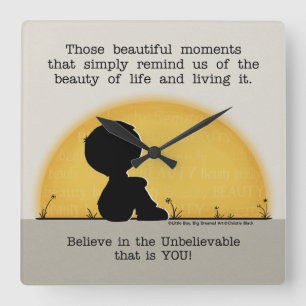 Schöne Momente Quadratische Wanduhr