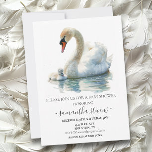 Schöne Momma Baby Swan Dusche Einladung